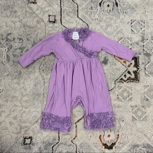 Lemon Loves Layette purple romper, 6-12 months
